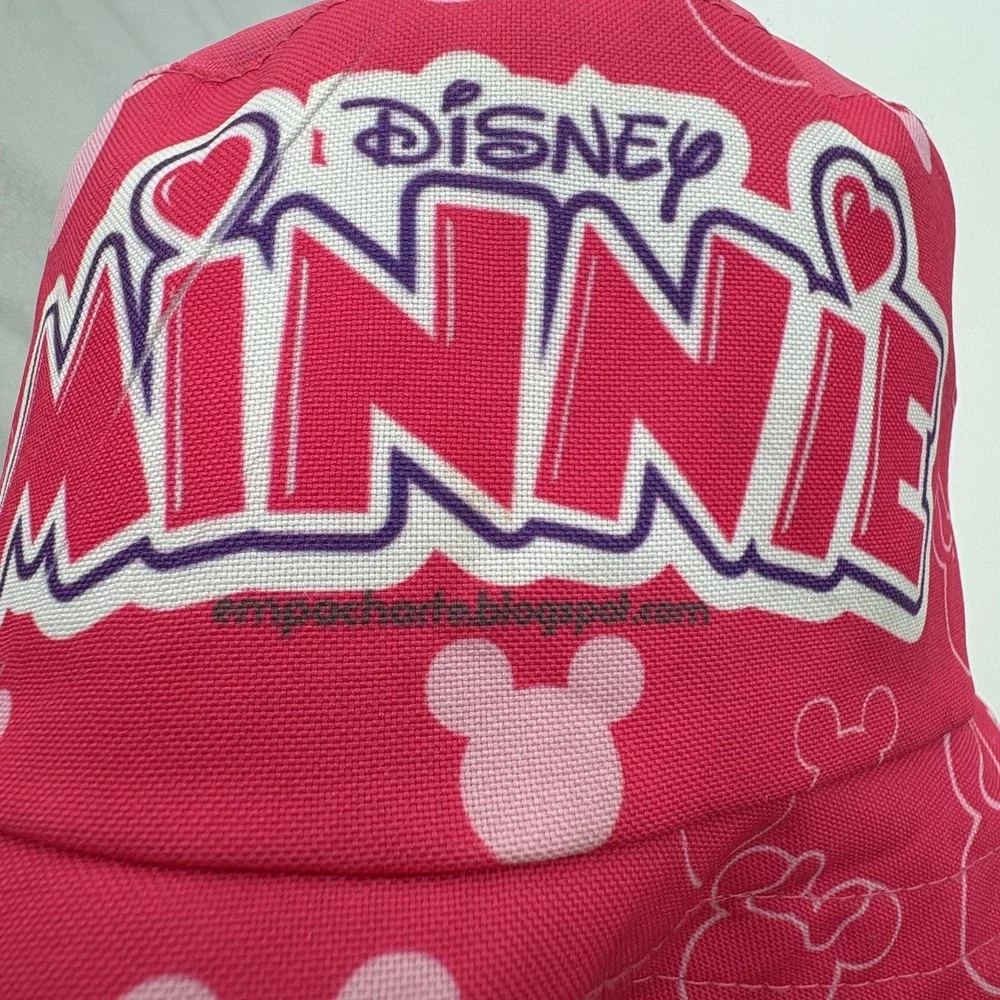 Disney Minnie Mouse Hat Girls One Size Pink Bucket Wide‎ Brim Bow Bahamas Summer